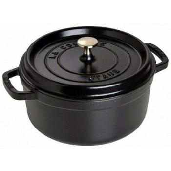 Cocotte ronde en fonte émaillée Staub Noir mat 22 cm