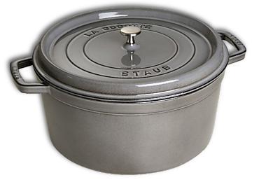 Cocotte ronde en fonte Staub 20 cm gris graphite