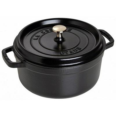 Cocotte ronde en fonte émaillée Staub Noir mat 16 cm