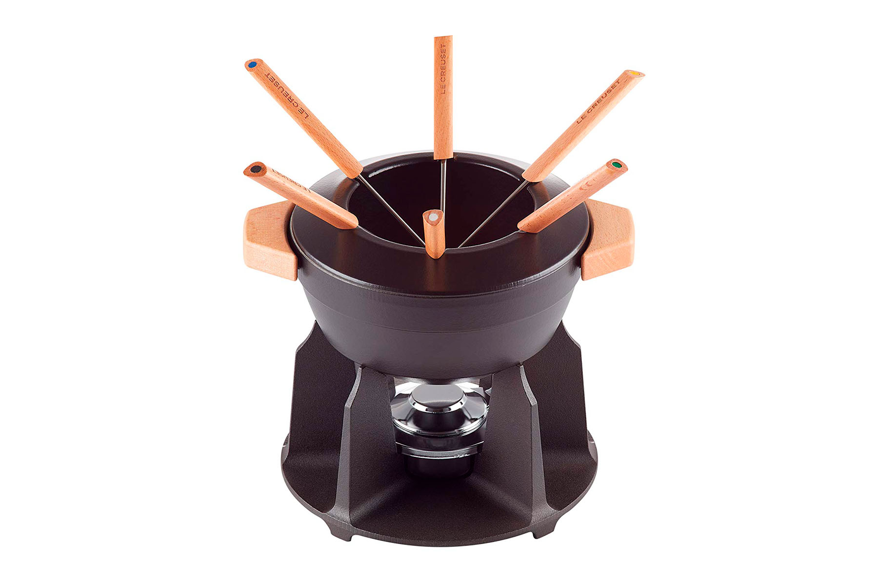 Service à fondue en fonte Le Creuset Noir mat - 22 cm