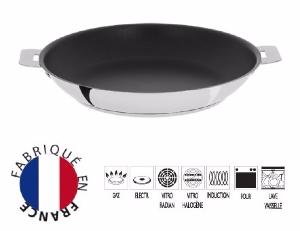 Poêle inox antiadhésive Cristel Mutine amovible - 26 cm