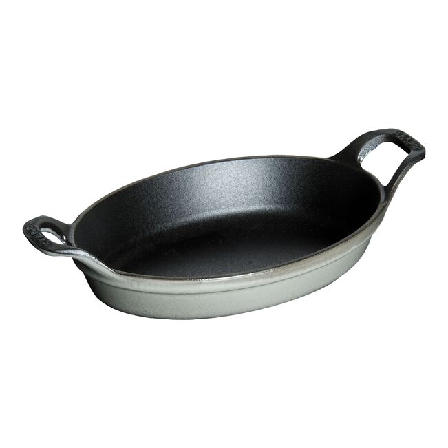 Plat en fonte Staub ovale gris graphite - 15 cm