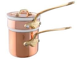 Bain-marie en cuivre Mauviel M'Héritage M'150B 14 cm - manche bronze
