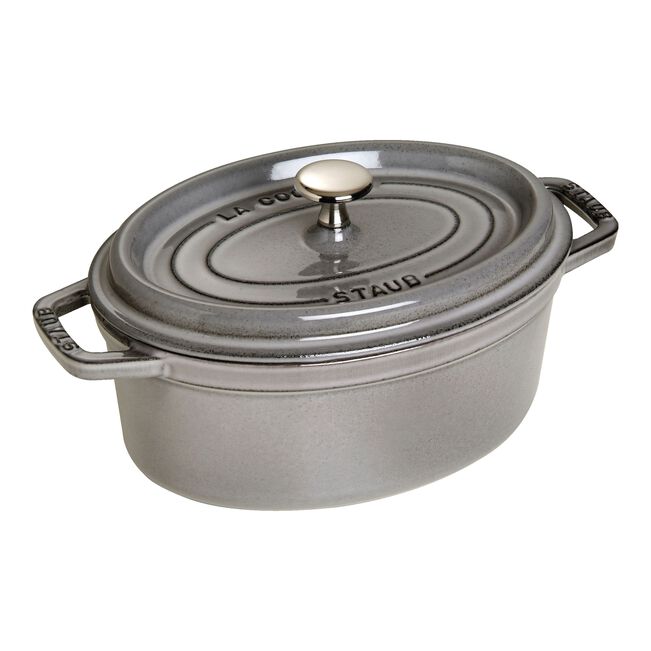 Cocotte en fonte Staub ovale gris graphite - 23 cm
