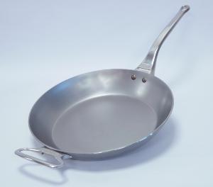 Poêle pro en acier De Buyer Minéral B 32 cm - manche fonte d'inox