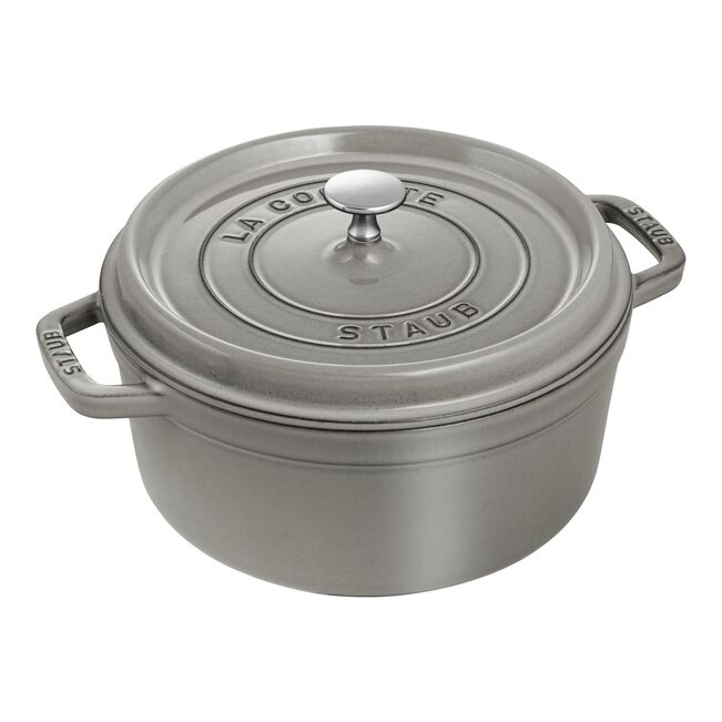 Cocotte en fonte Staub ronde gris graphite - 24 cm