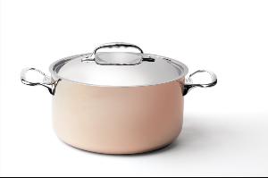 Faitout cuivre induction avec couvercle De Buyer Prima Matera - 28 cm