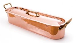 Poissonnière Mauviel M'tradition en cuivre avec grille et couvercle 50 cm
