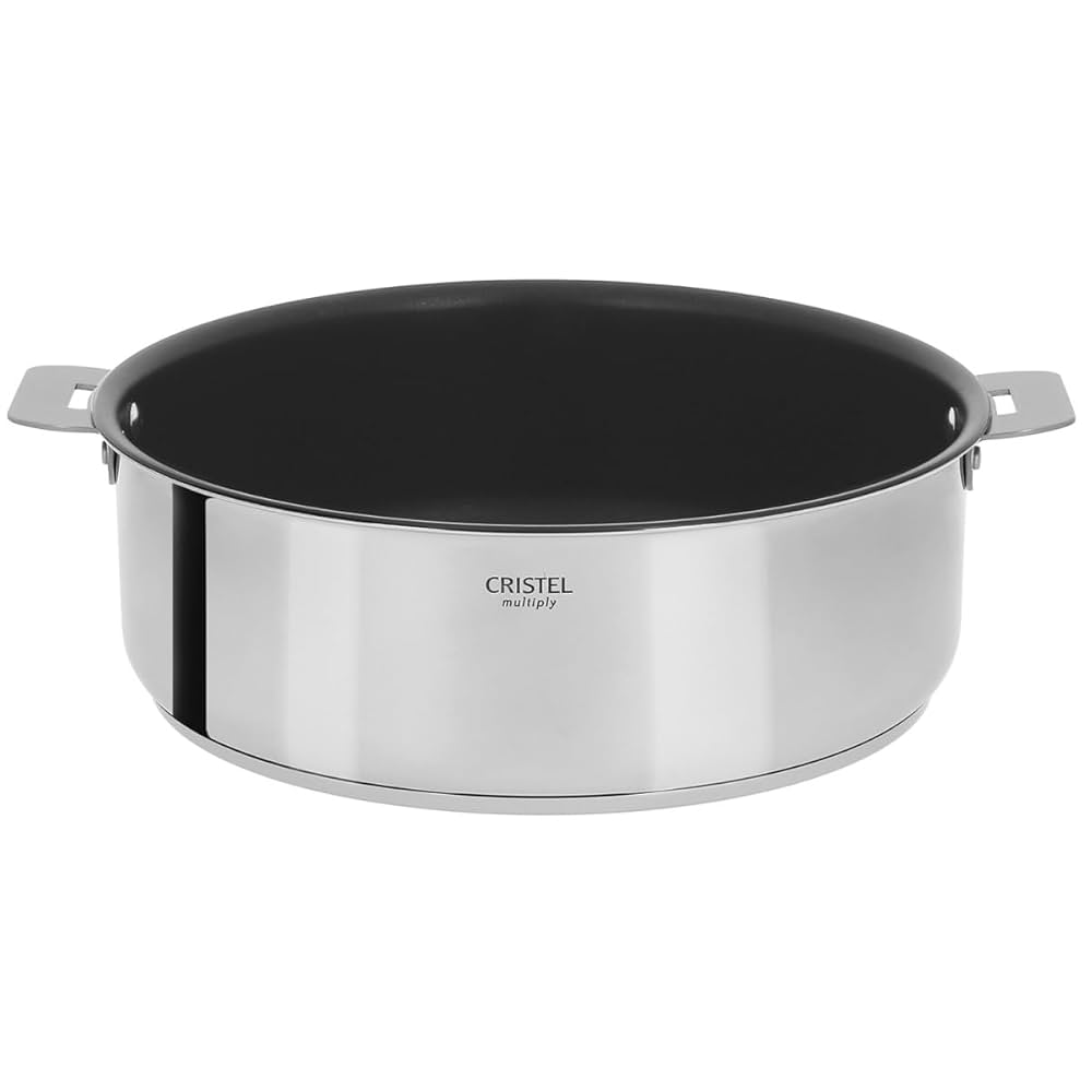 Sauteuse Cristel Casteline amovible inox avec revêtement - 24 cm
