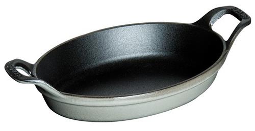 Plat ovale Staub en fonte gris graphite 24 cm (empilable)