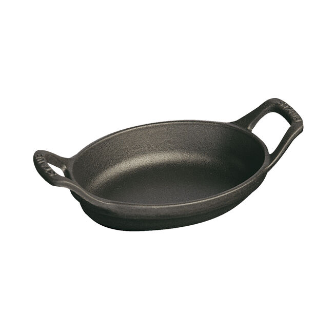 Plat en fonte Staub ovale noir mat - 15 cm