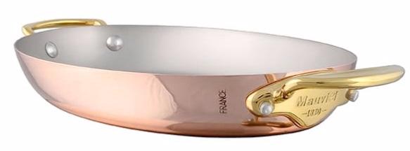 PLAT OVALE M'HERITAGE M'150B - 45 CM MONTURE BRONZE mauviel