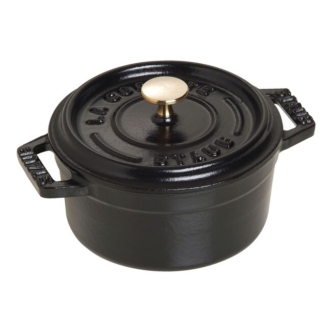 Mini cocotte en fonte Staub ronde noir mat - 10 cm