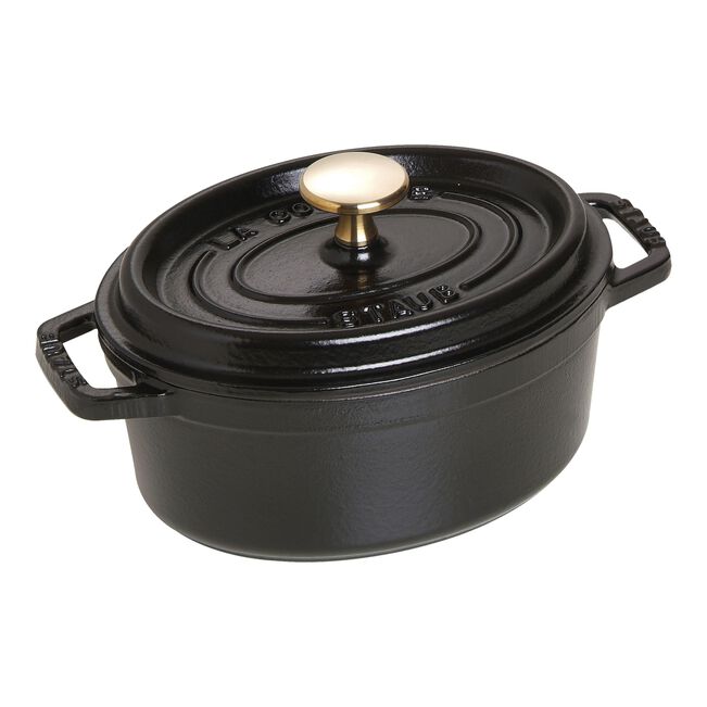 Cocotte en fonte Staub ovale noir mat - 17 cm
