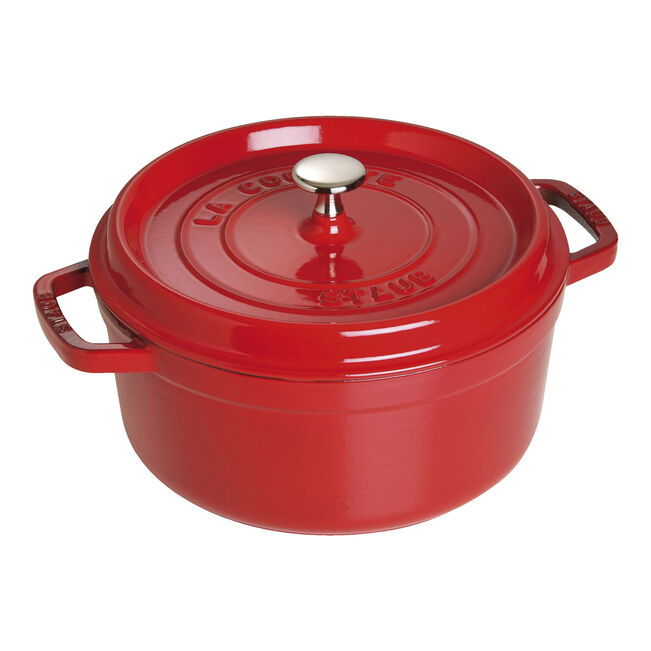 Cocotte en fonte Staub ronde cerise - 24 cm