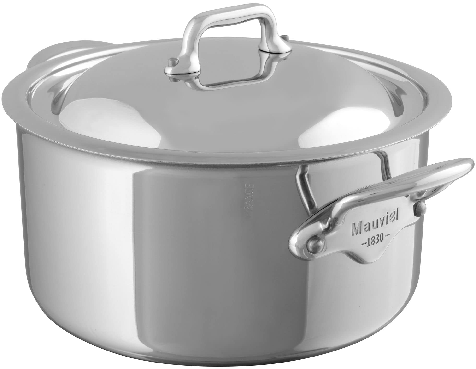 Casserole à poignées Mauviel M'Cook inox 24 cm - couvercle inox