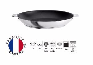 Poêle inox antiadhésive Cristel Strate 26 cm - poignées amovibles